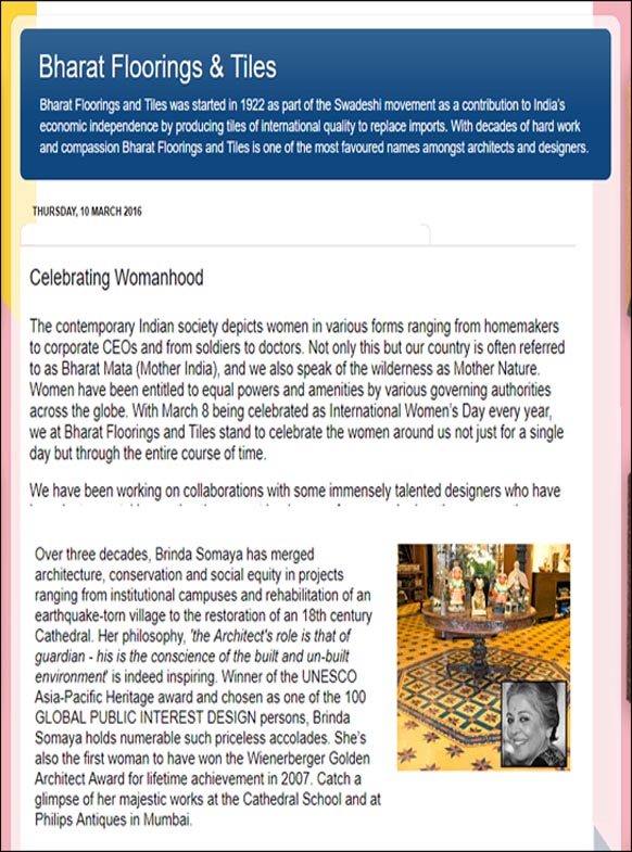 Celebrating Womanhood, Bharat Flooring & Tiles